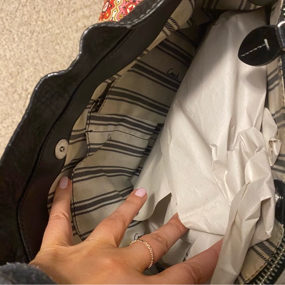 Coach Penelope Pebble Leather Black Handbag Shoulder Bag Purse - Picture 14 of 16